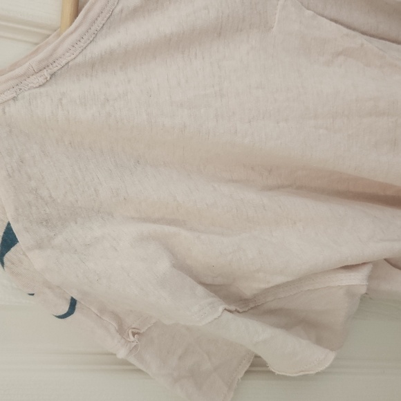 Pilcro Anthropologie Cream and Blue Floral Blouse Linen Cotton Blend Large - Picture 9 of 10